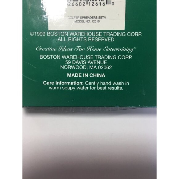 Old-Time Golfer Party Cheese Spreader Knife Set Of 4 Stainless Steel Serving Dip - Picture 4 of 5